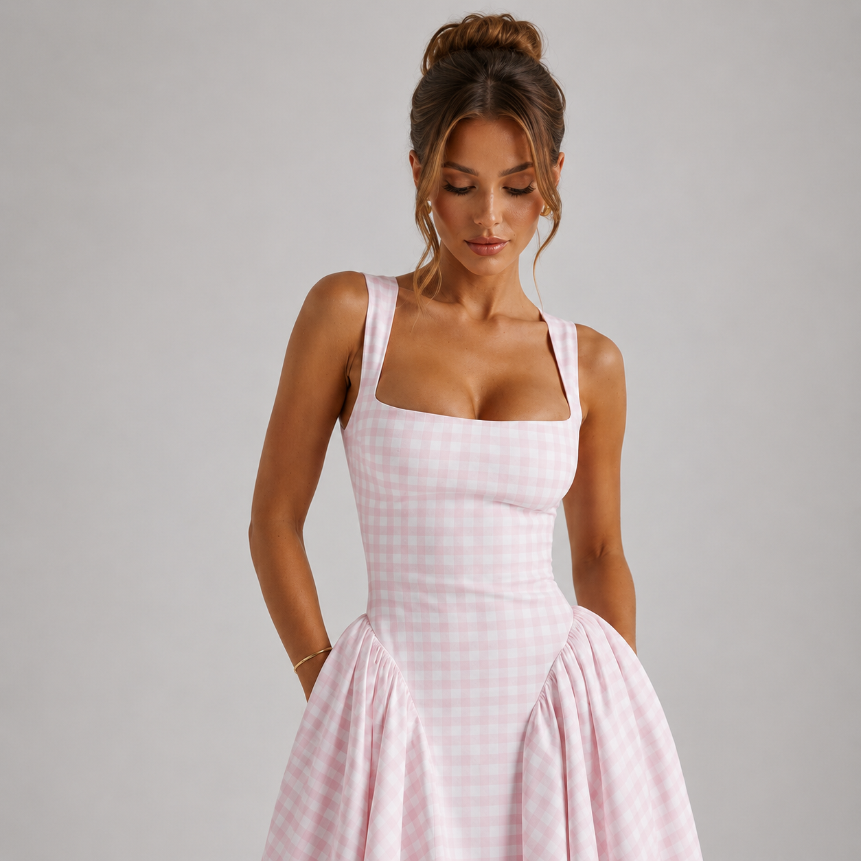 Women’s Gingham Midi Dress