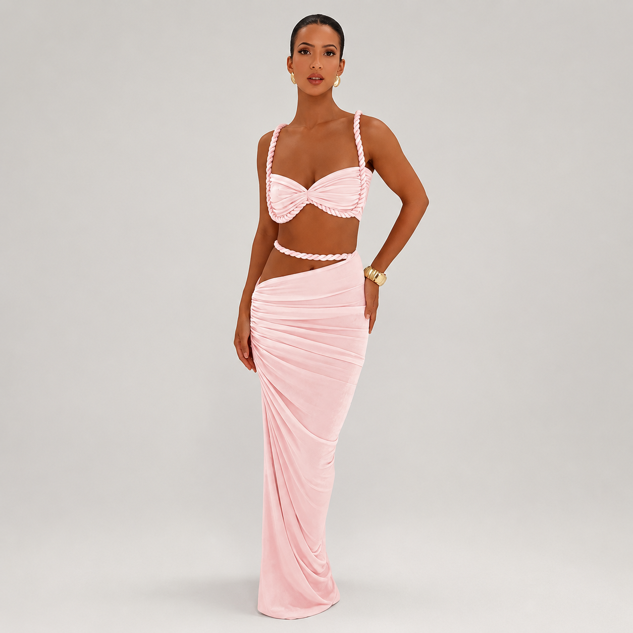 Women’s Two-Piece Crop Cami & Maxi Skirt Set