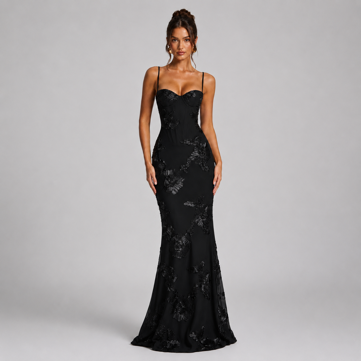 Women’s Floral Corset Maxi Dress
