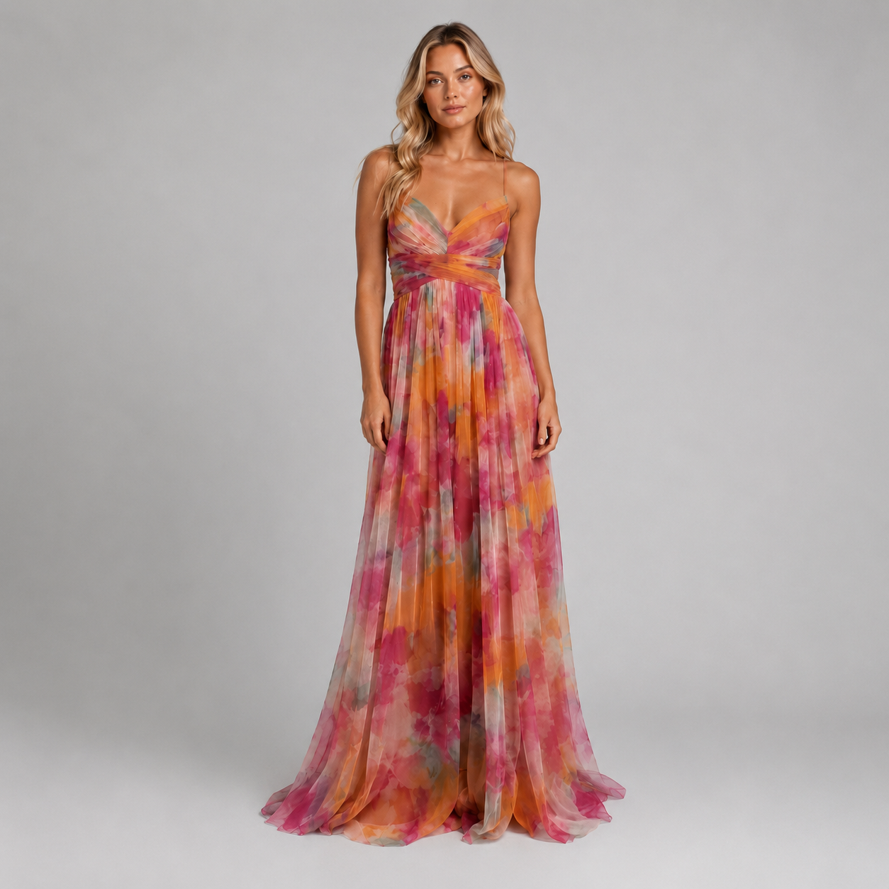 Women’s Floral V-Neck Maxi Dress