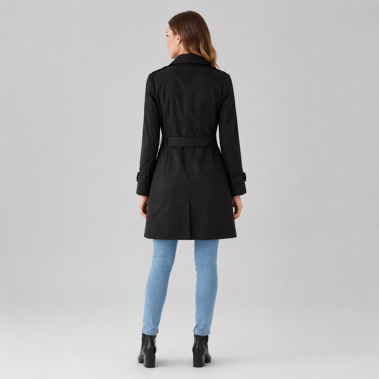Women's Tailored Mid-Length Classic Lapel Trench Coat