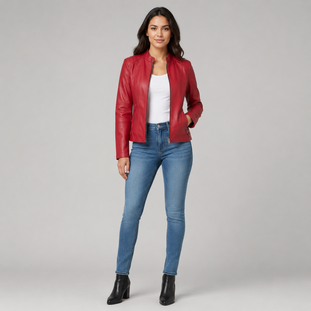 Women's Tailored Leather Coats & Jackets With Mandarin Collar