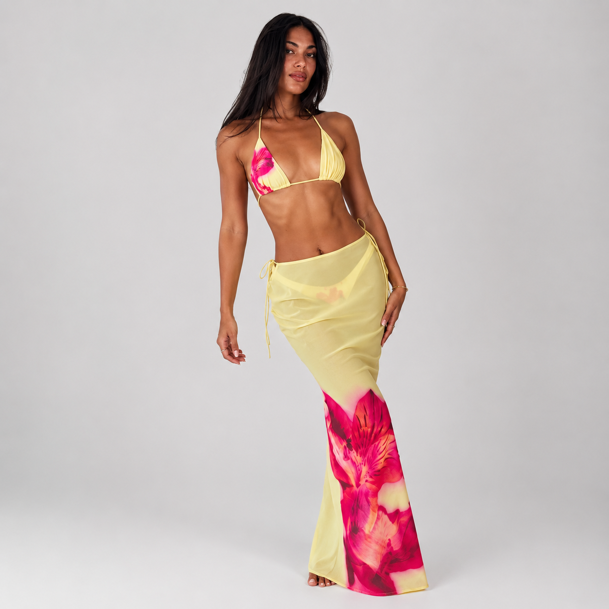 Women’s Three-Piece Floral Bikini Set