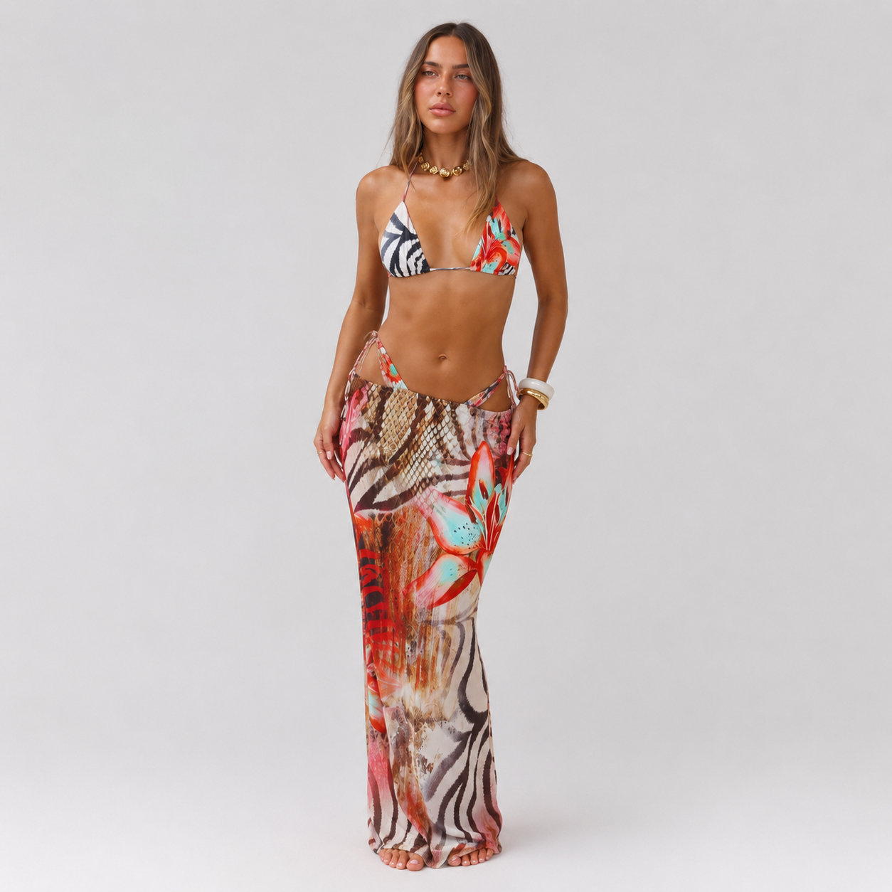 Women’s Three-Piece Floral Bikini Set