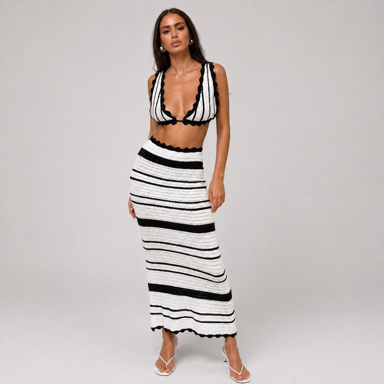 Women's Knitted Hollow Out Beach Cover-Up Skirt
