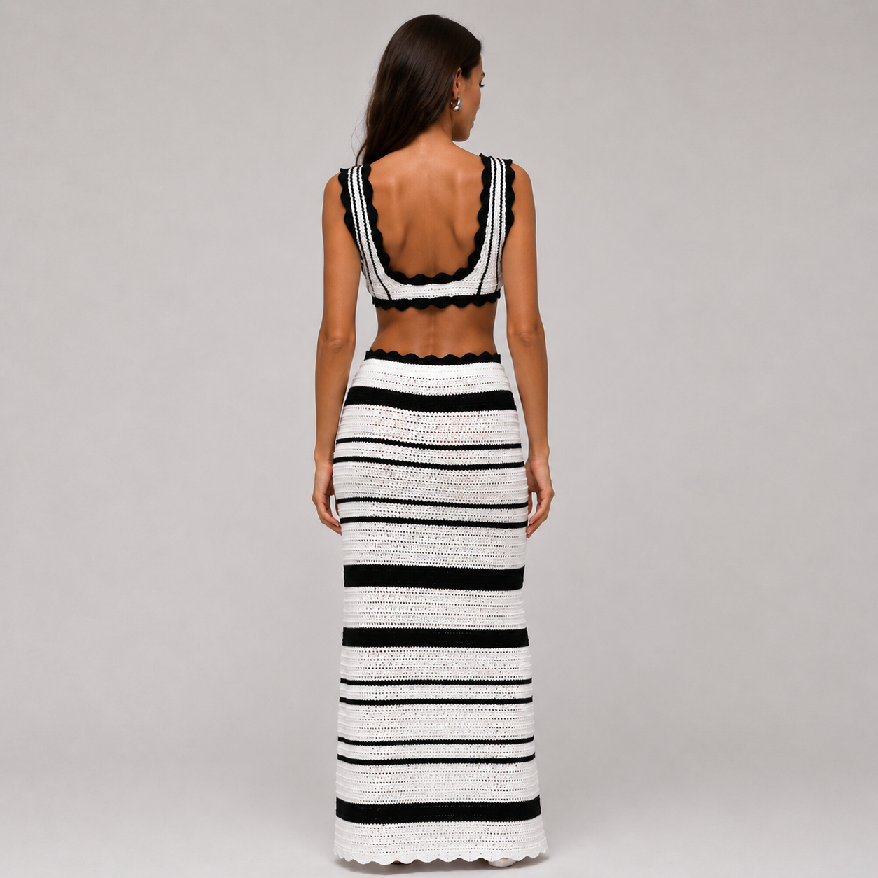 Women's Knitted Hollow Out Beach Cover-Up Skirt