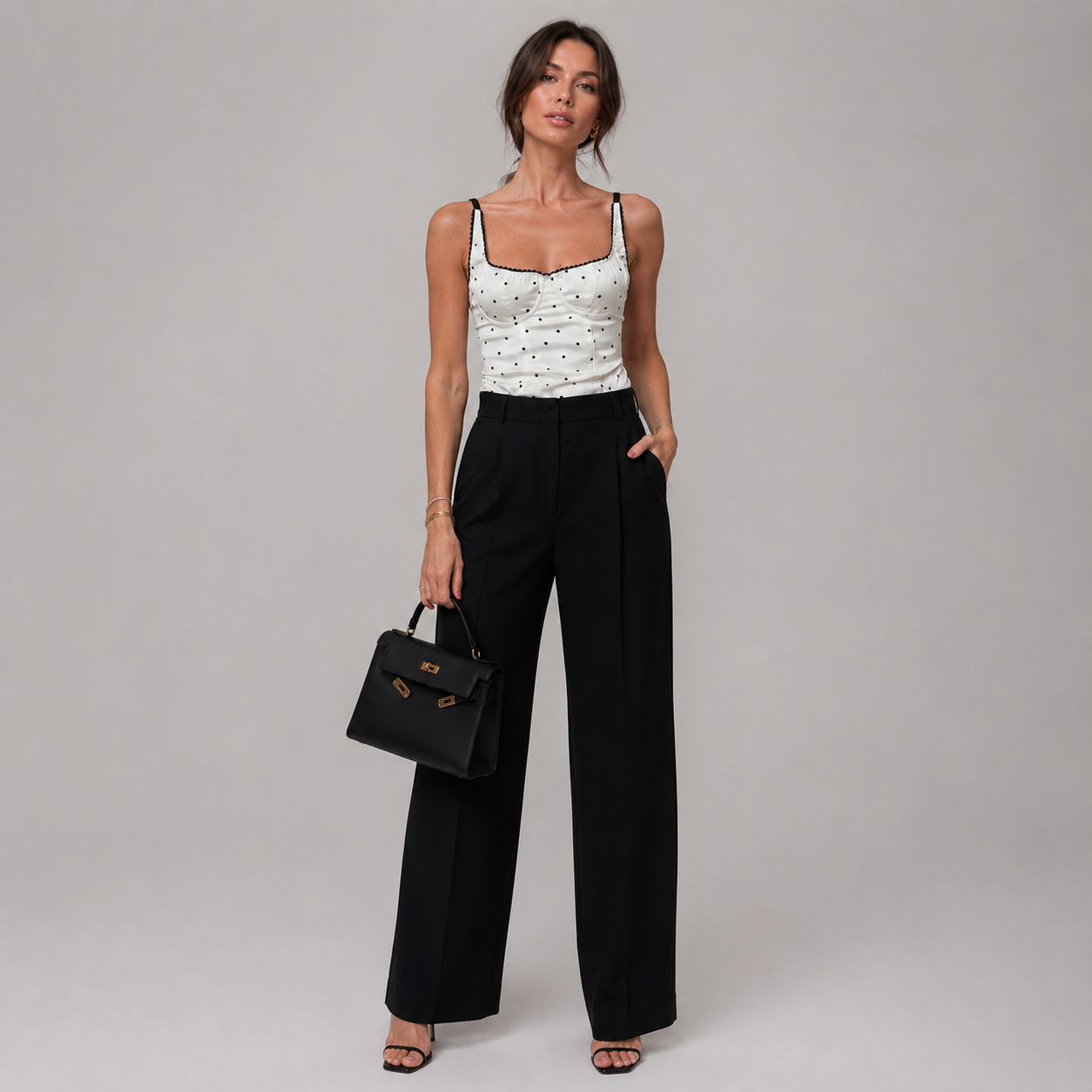 Women’s Two-Piece Polka Dot Halter Top & Mini Skirt Set