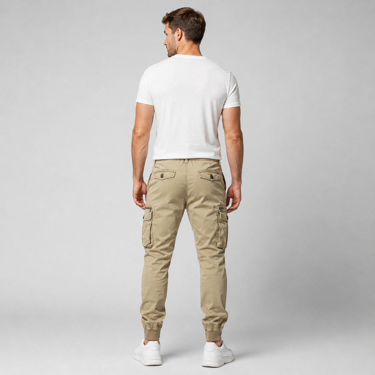 Men's Elastic Waist Tactical Cargo Jogger Pants