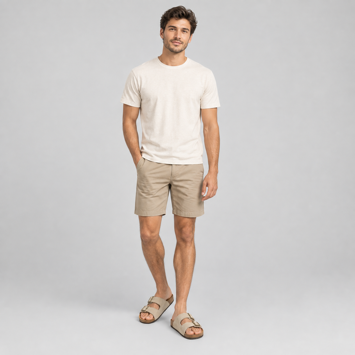 Men's Suede Double Strap Buckle Sandals Summer