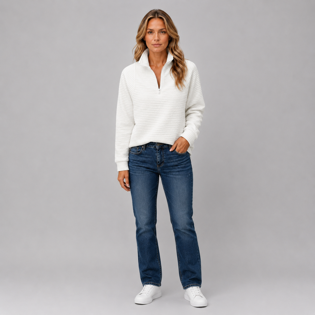 Women’s Ribbed Half Zip Pullover