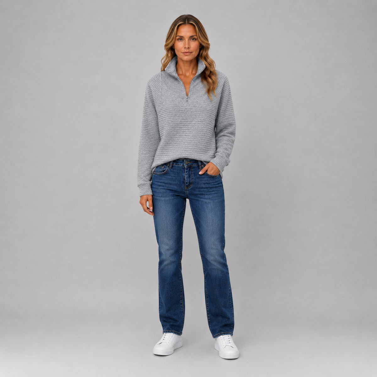 Women’s Ribbed Half Zip Pullover