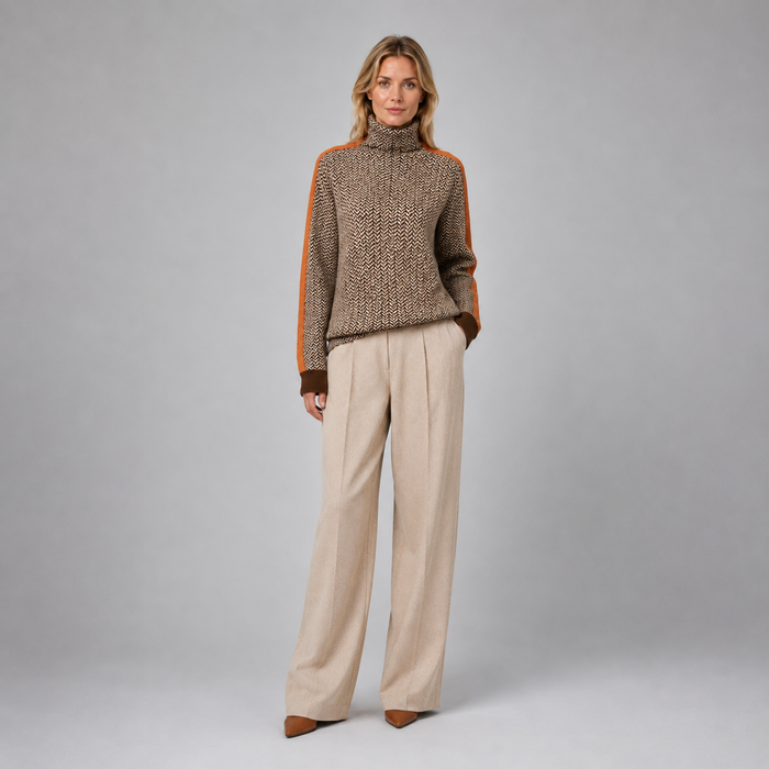 Women’s Herringbone Turtleneck Jumper