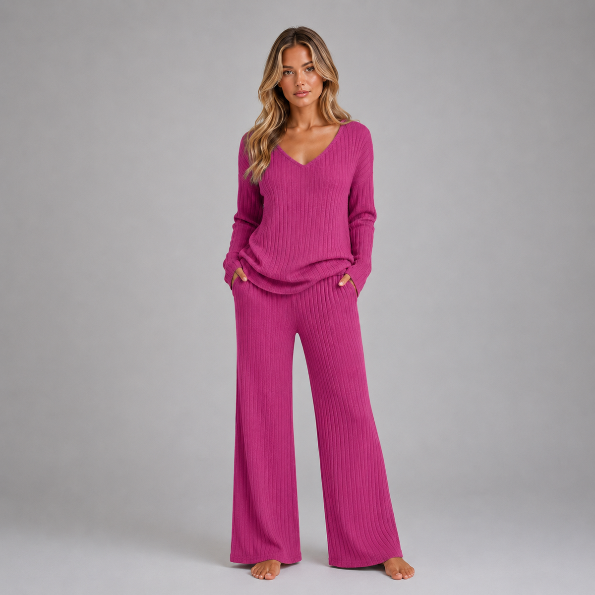 Women’s Ribbed Knit Lounge Set