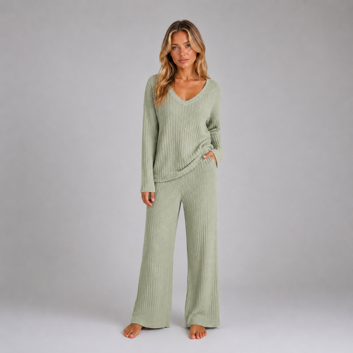 Women’s Ribbed Knit Lounge Set