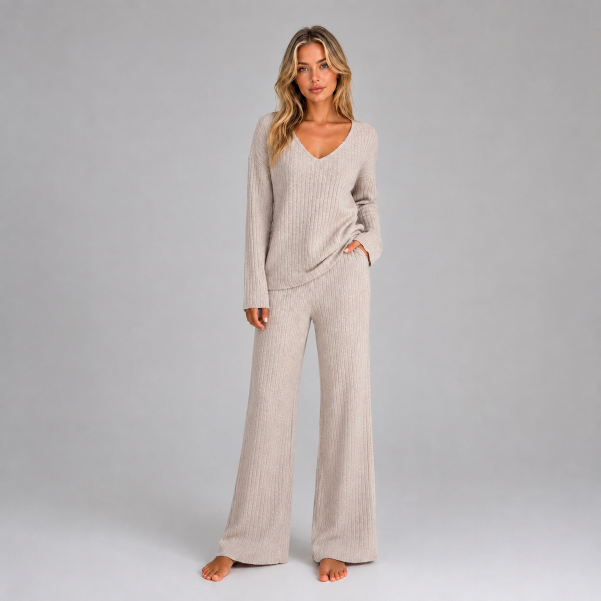 Women’s Ribbed Knit Lounge Set