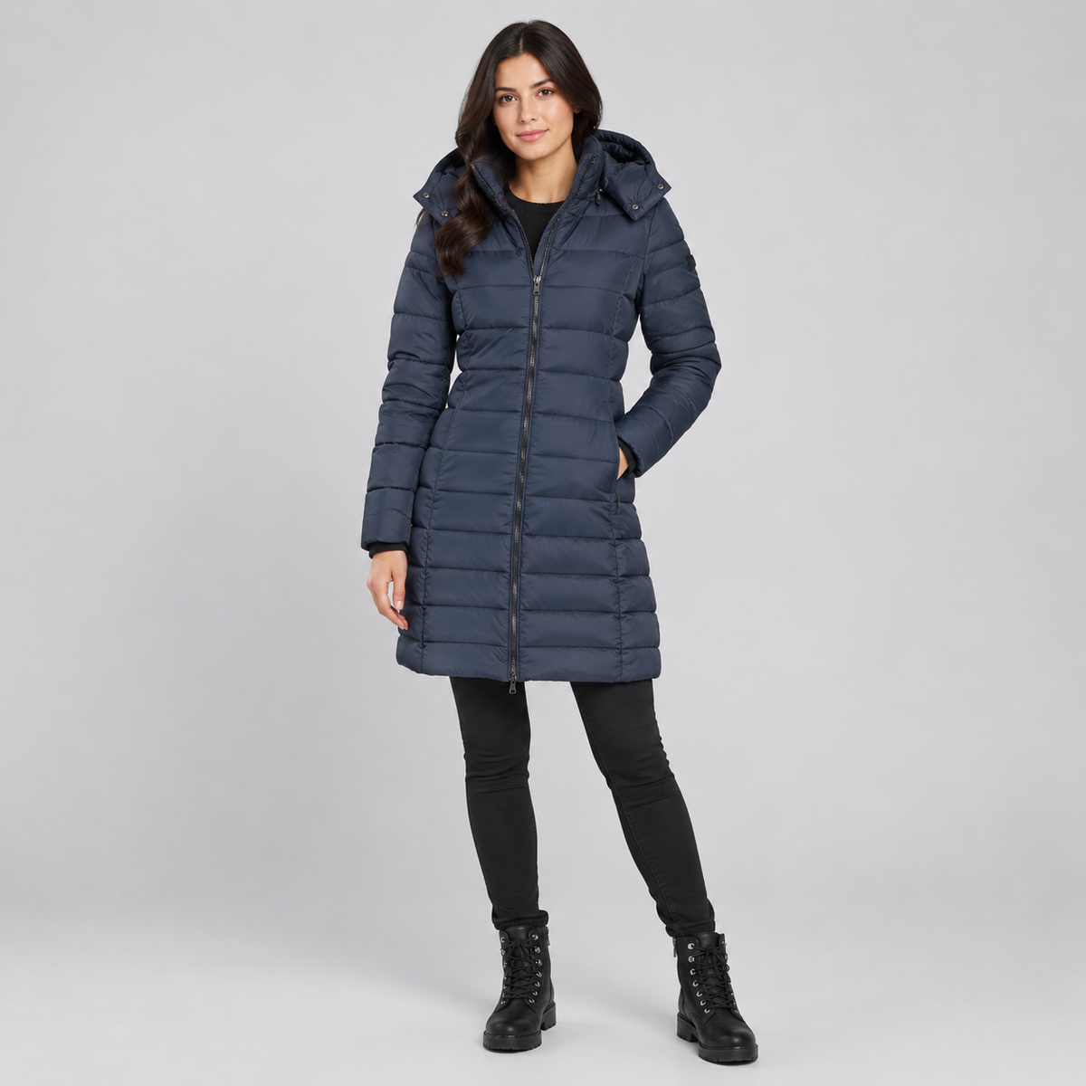 Women's Longline Hooded Quilted Jacket — product image