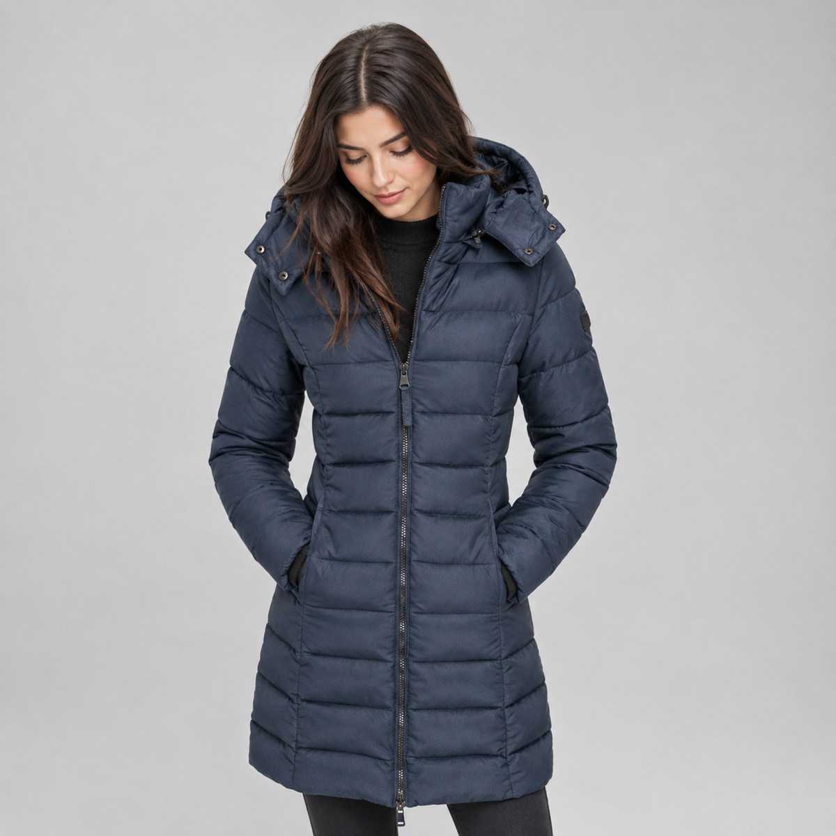 Women's Longline Hooded Quilted Jacket — product image