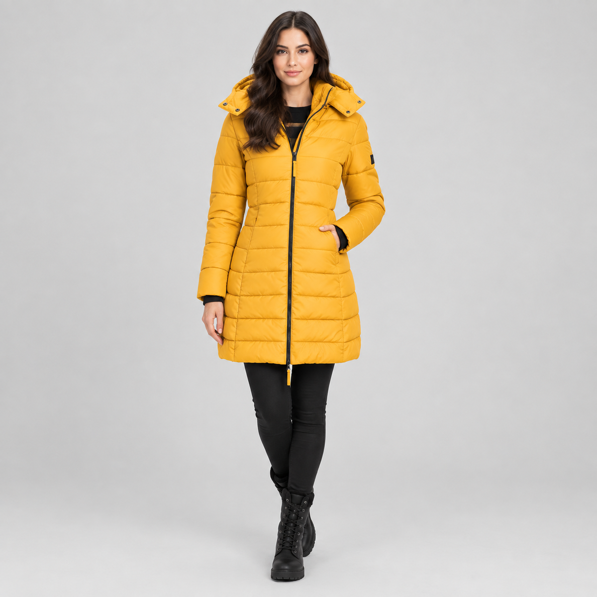 Women's Longline Hooded Quilted Jacket — product image