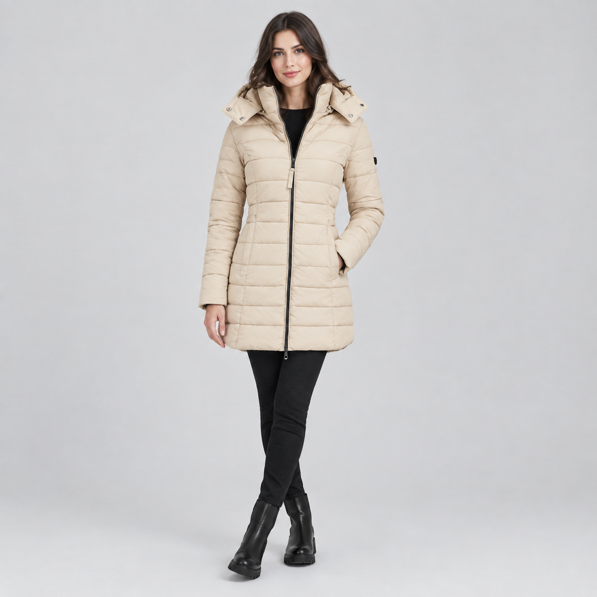 Women's Longline Hooded Quilted Jacket — product image