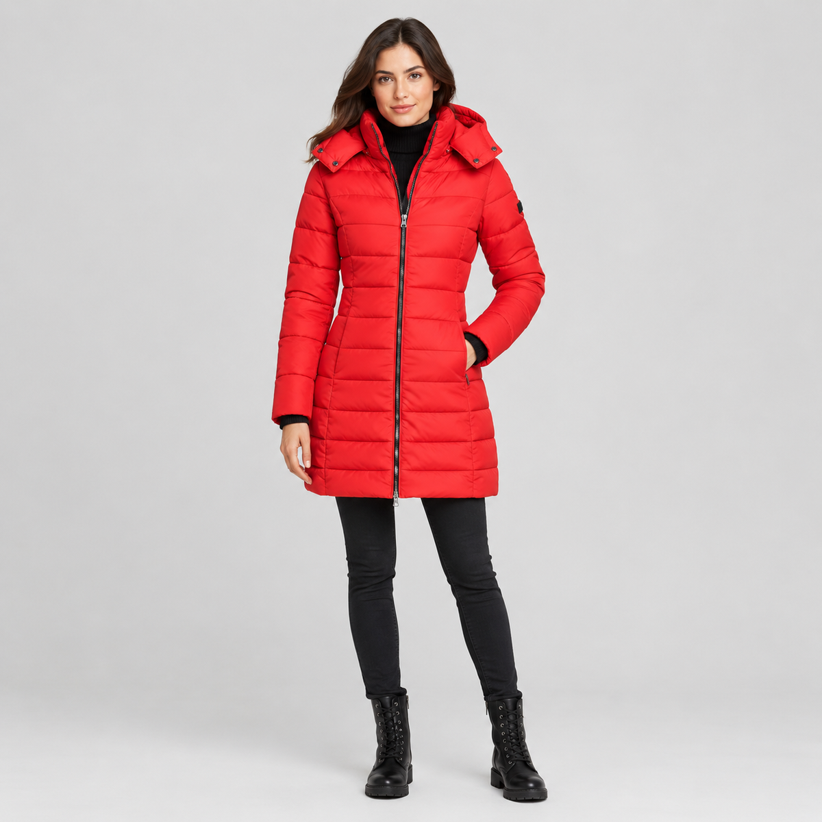 Women's Longline Hooded Quilted Jacket — product image