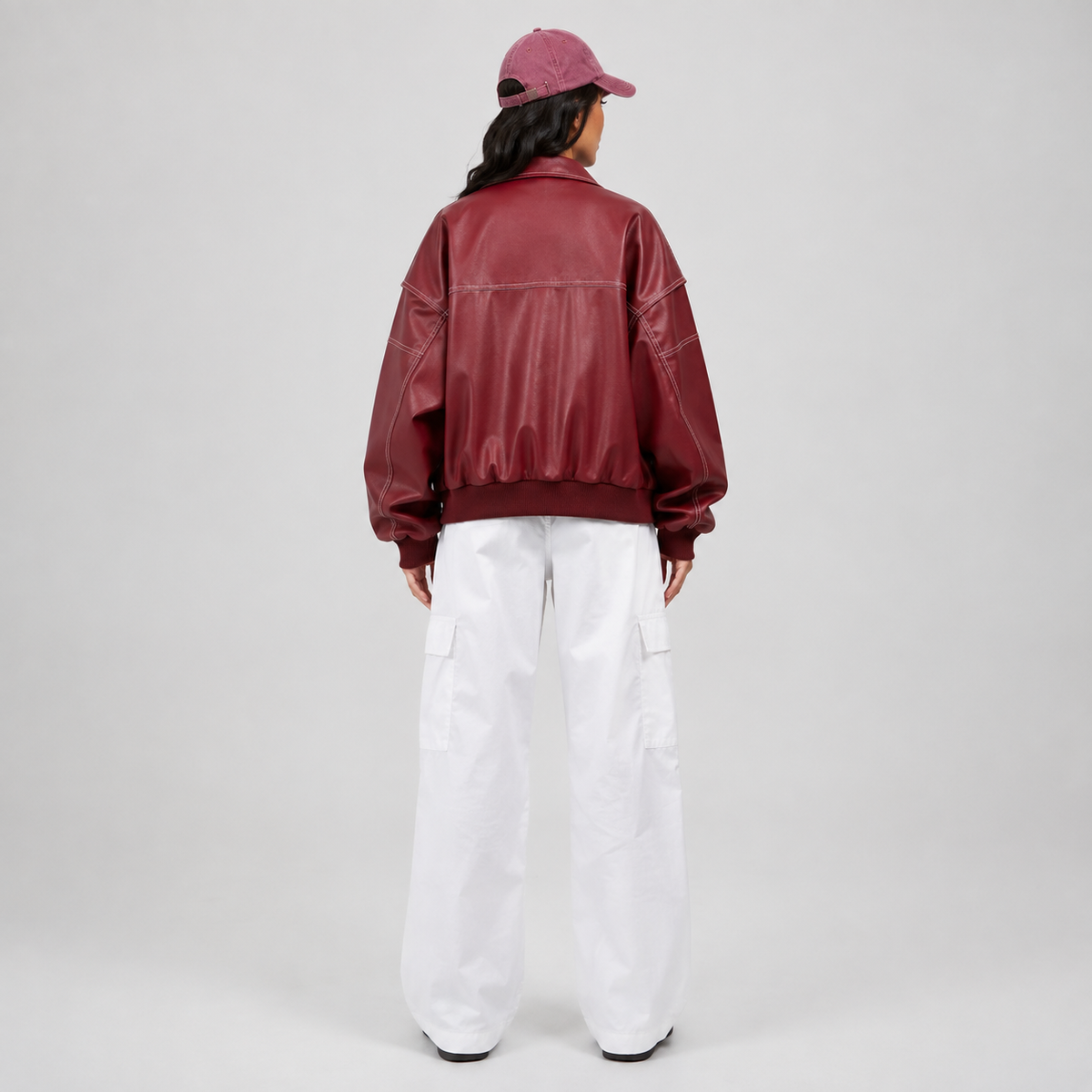Women's Oversized Quilted Bomber Jacket — product image
