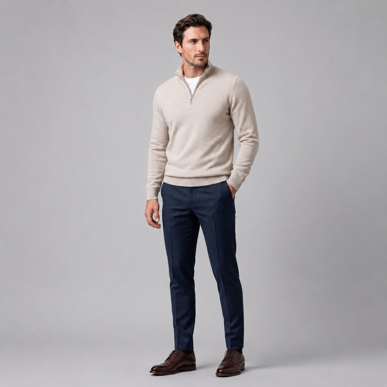 Men's Comfortable Half-Zip Sweater