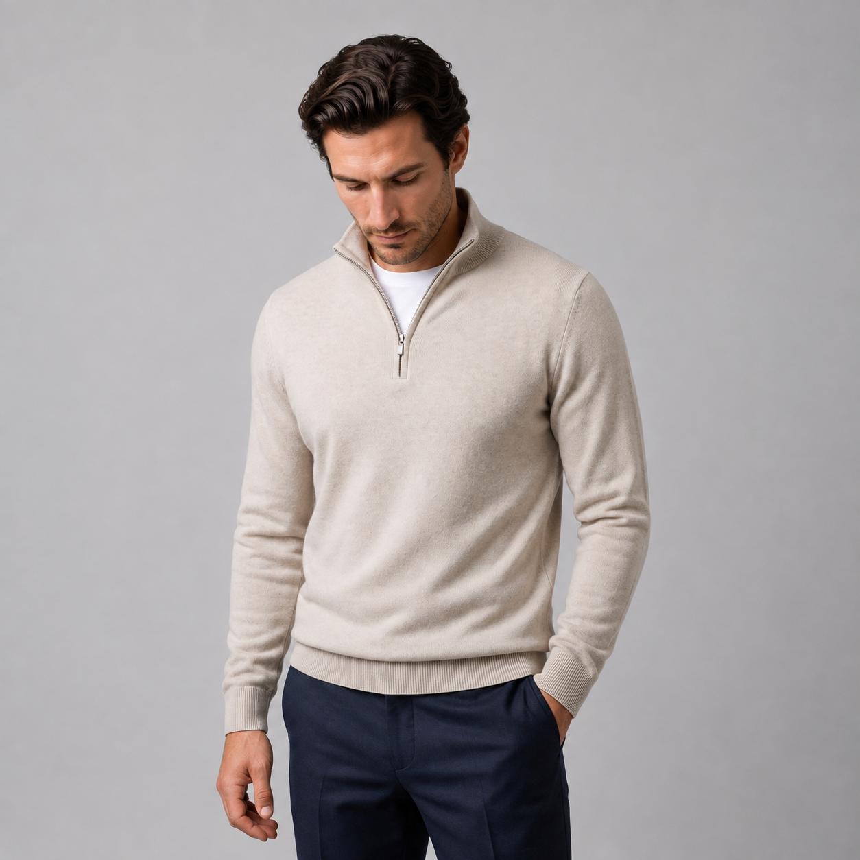 Men's Comfortable Half-Zip Sweater
