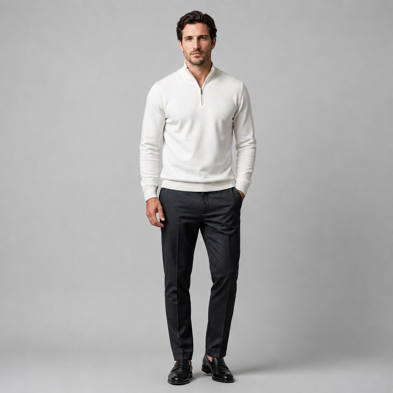 Men's Comfortable Half-Zip Sweater