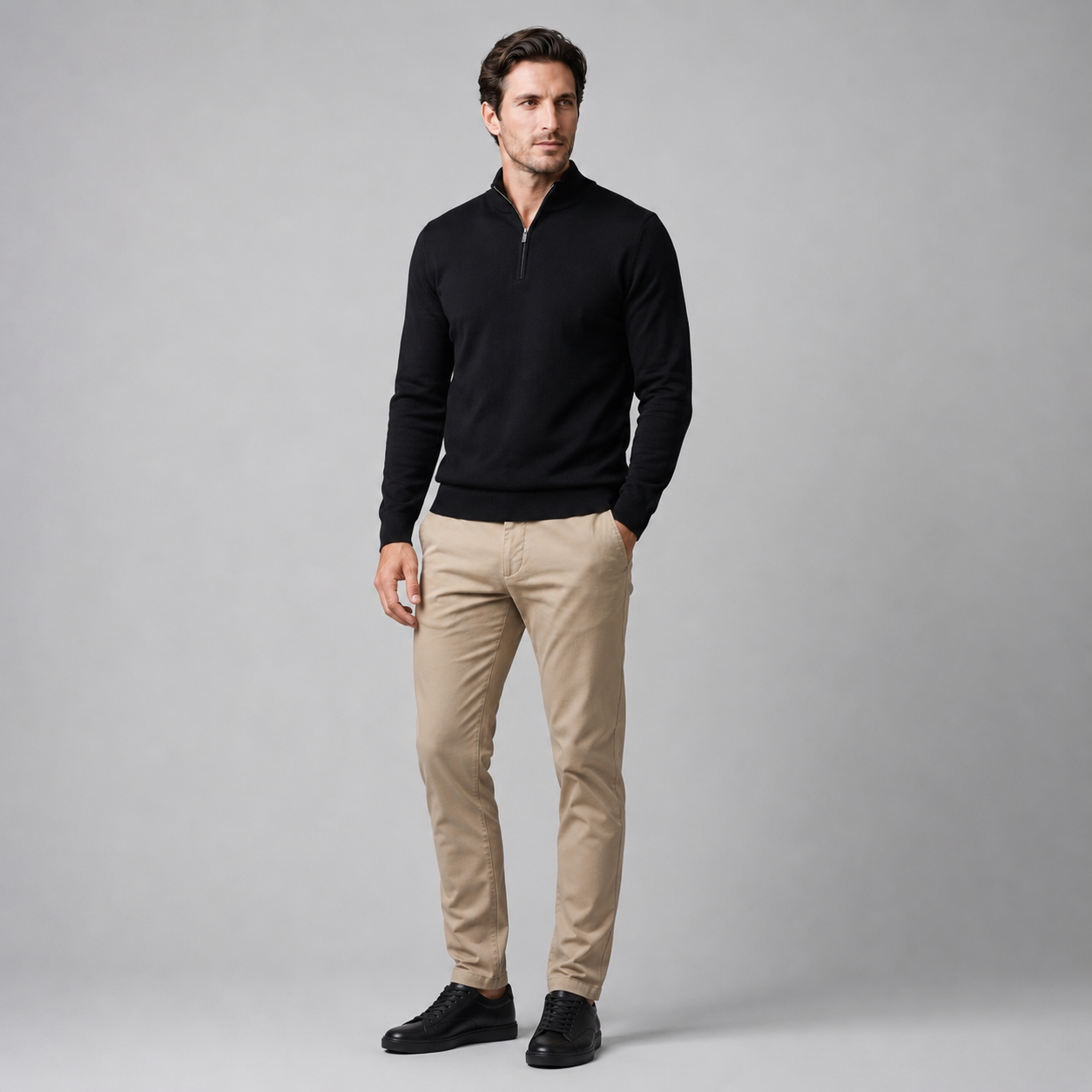 Men's Comfortable Half-Zip Sweater