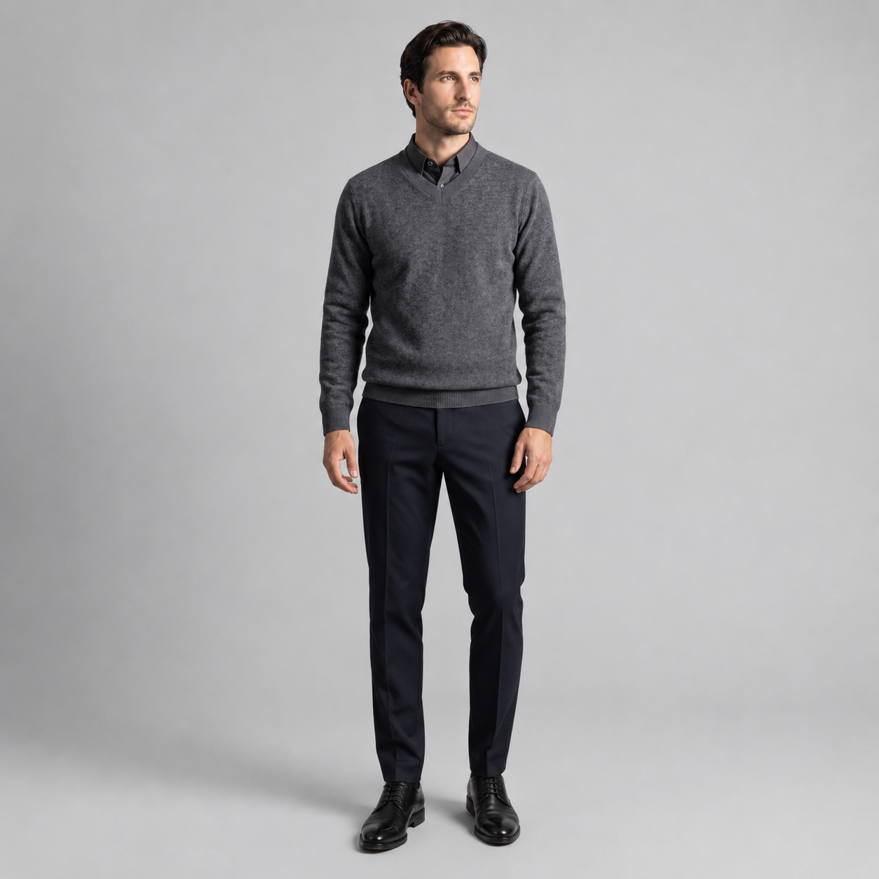 Men's Casual V-Neck Knit Sweater