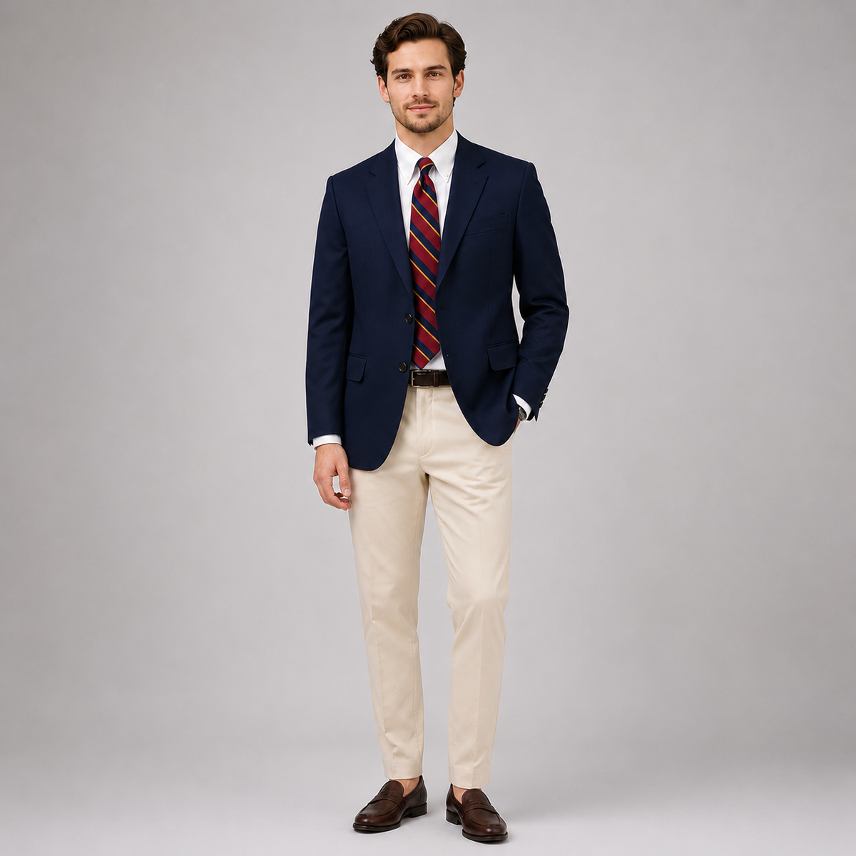 Men's Classic Navy Blazer With Tailored Smart Fit