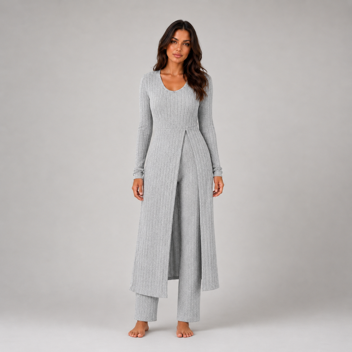 Women’s Ribbed Soft Two-Piece Lounge Set