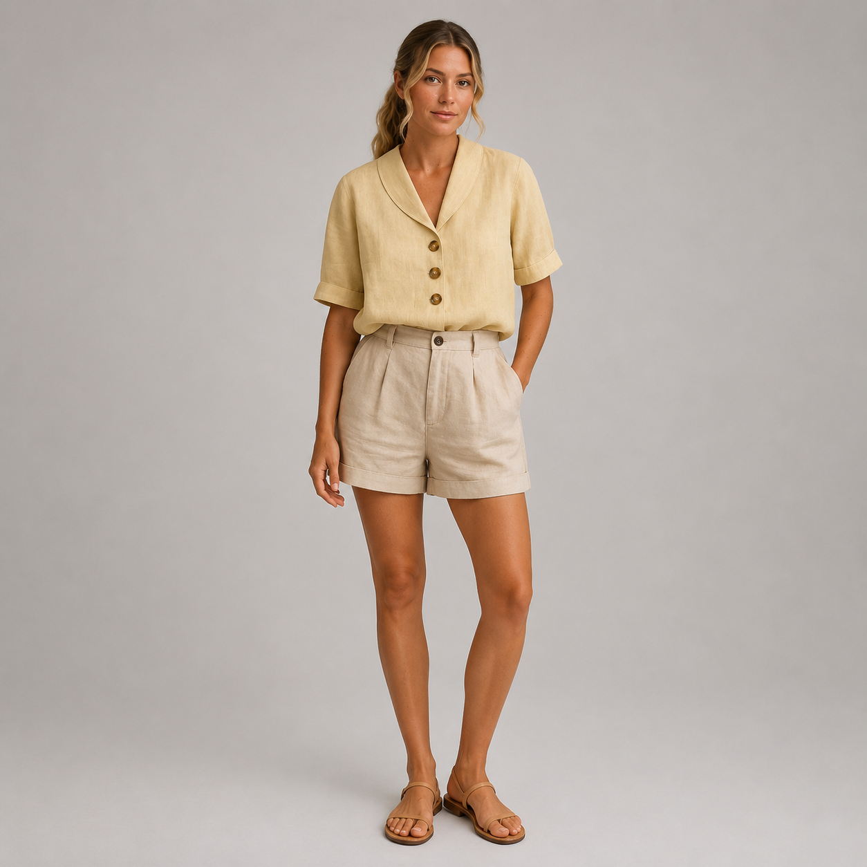 Women Relaxed-Fit Shawl Collar Blouse