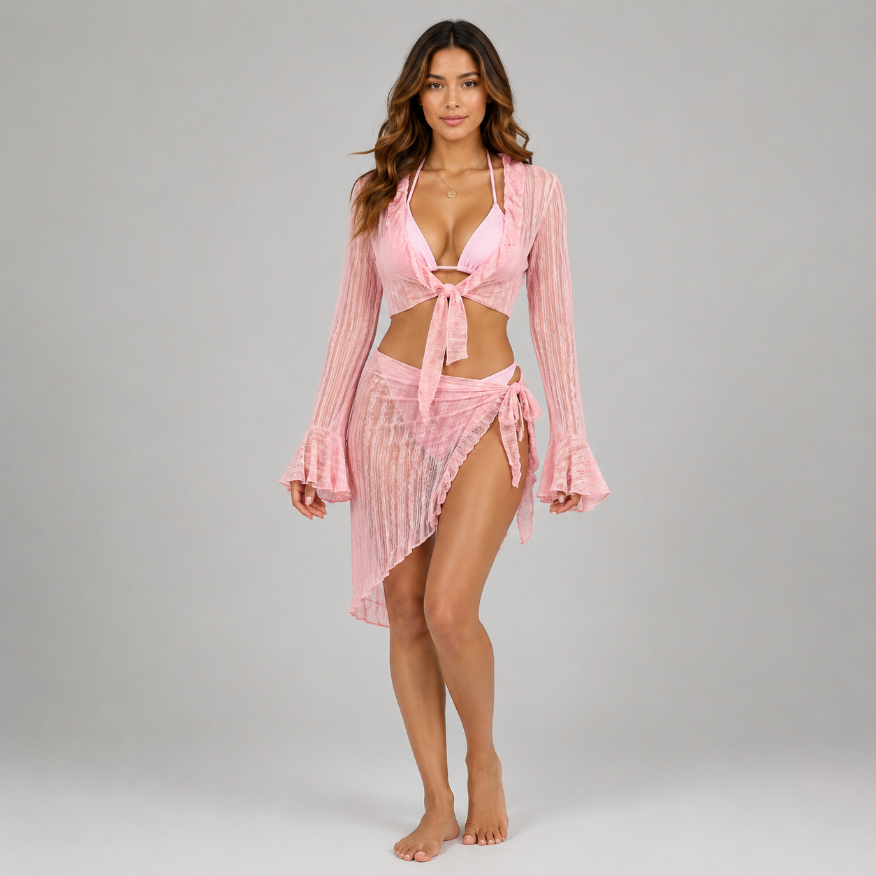 Women’s Four-Piece Bikini & Cover-Up Swimwear Set