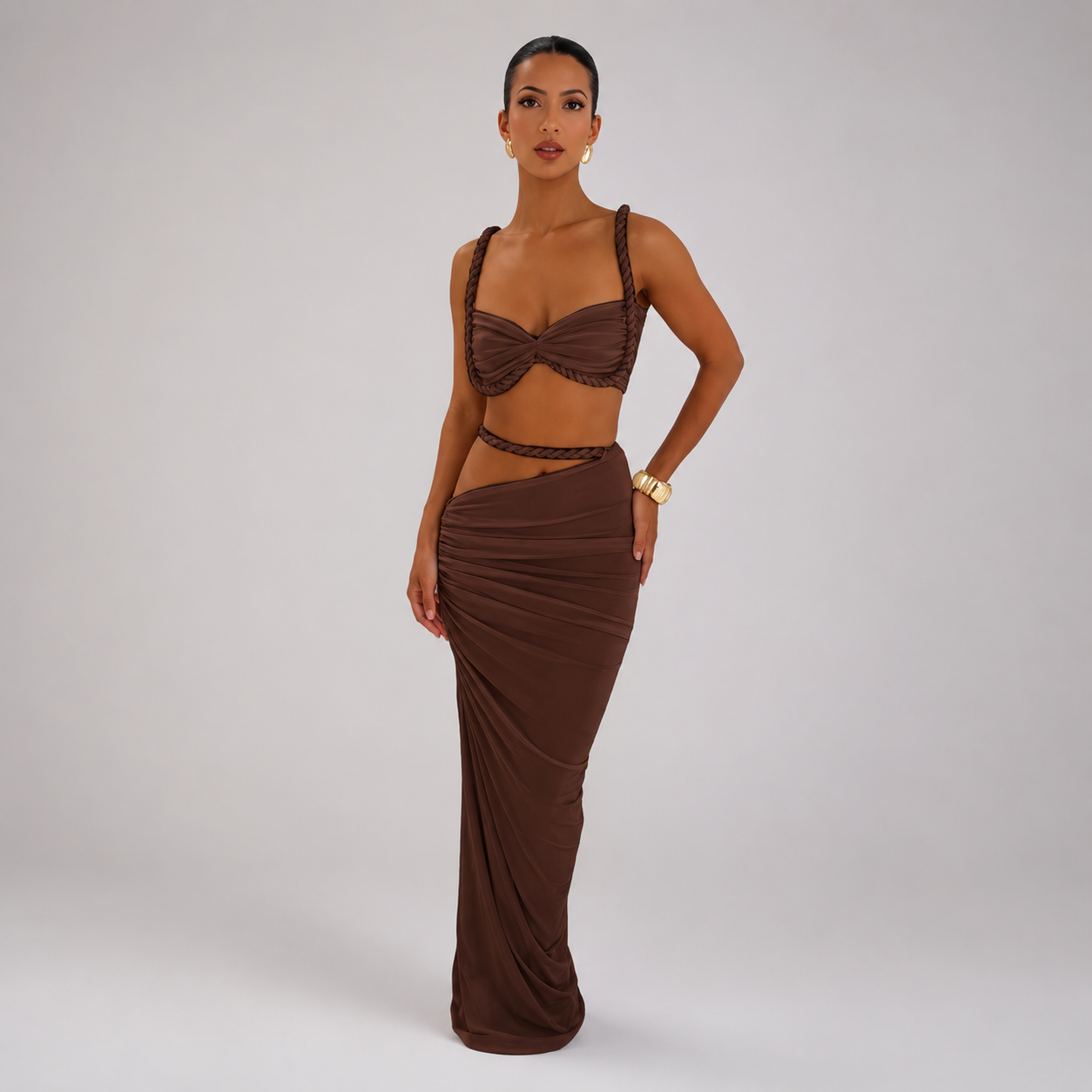 Women’s Two-Piece Crop Cami & Maxi Skirt Set