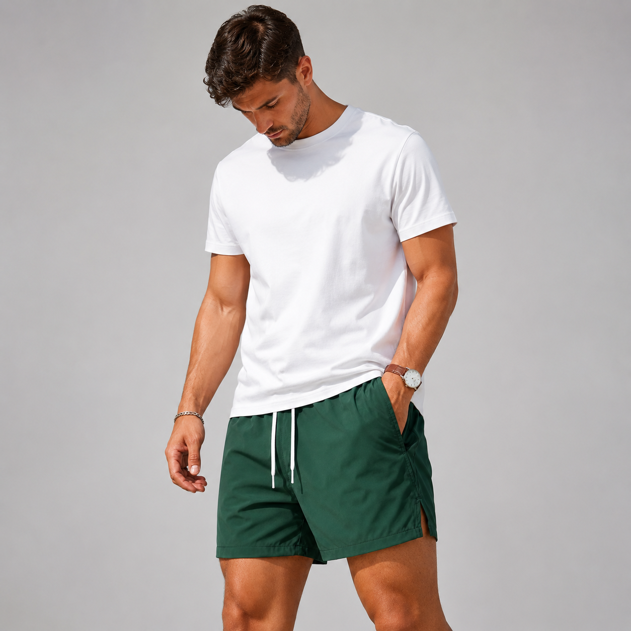 Men's Quick-Dry Drawstring Beach Shorts