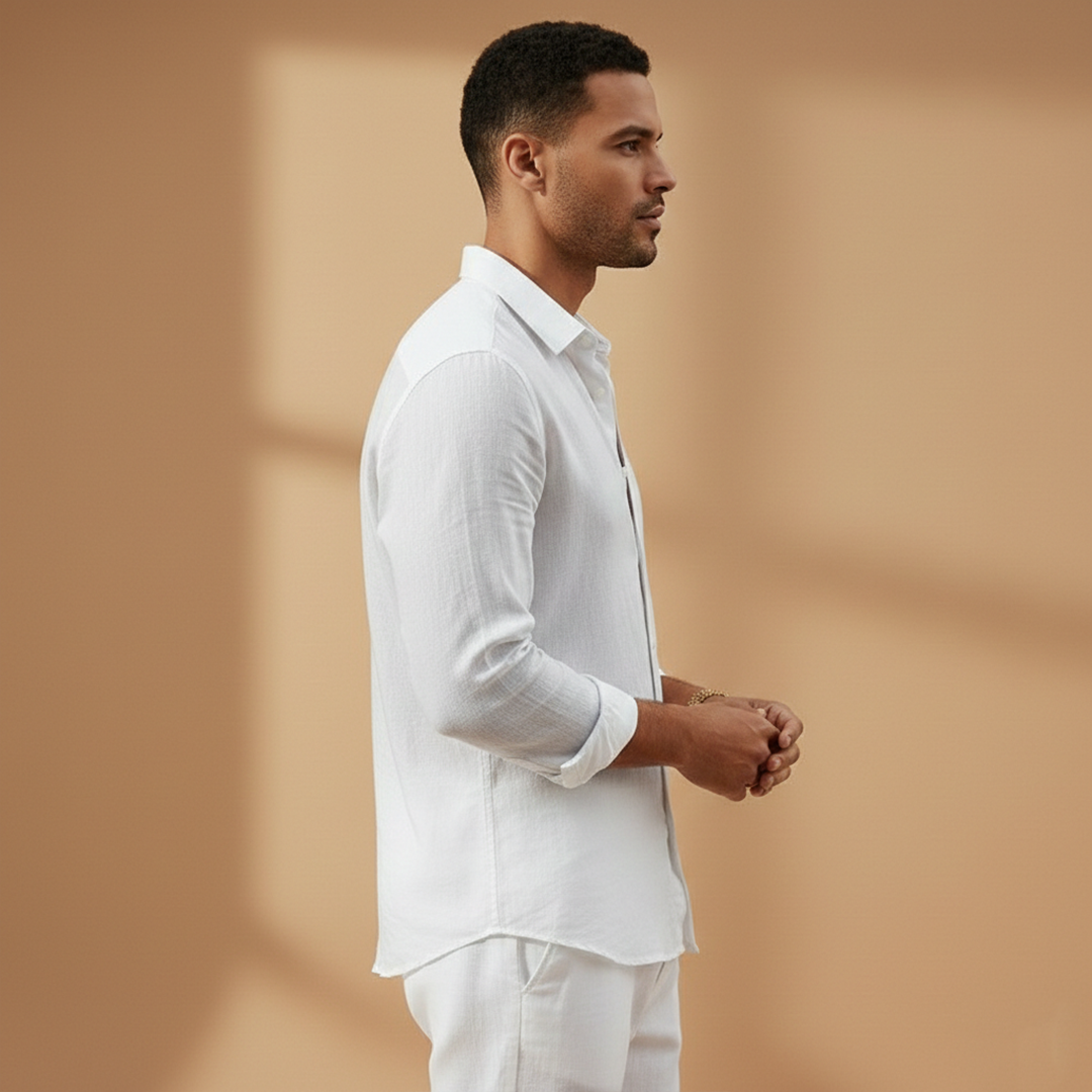 Men's Long Sleeve Classic Collar Button Down Shirt