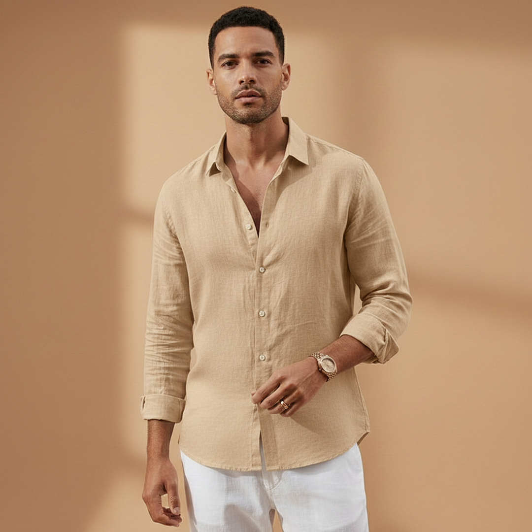 Men's Long Sleeve Classic Collar Button Down Shirt