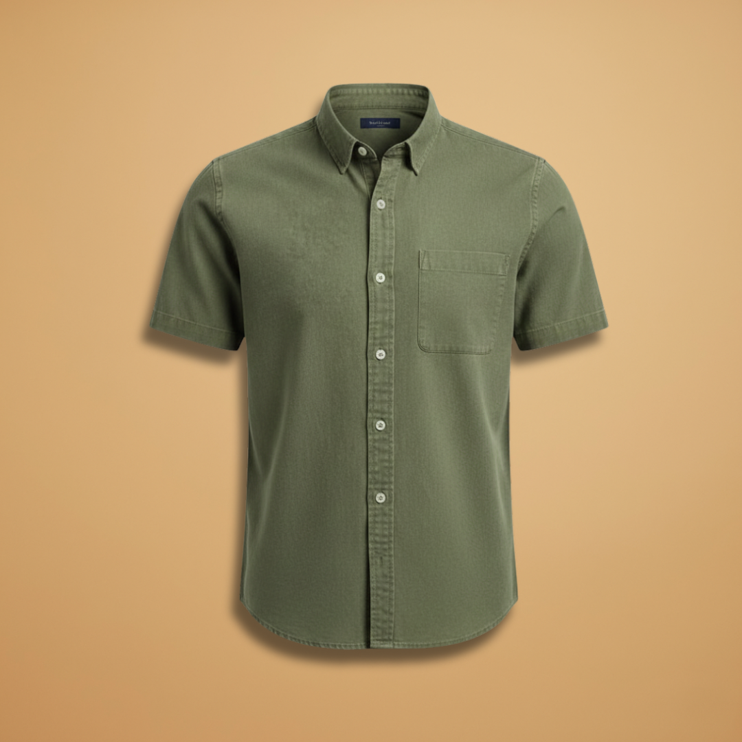 Men's Short Sleeve Shirt with Chest Pocket Summer