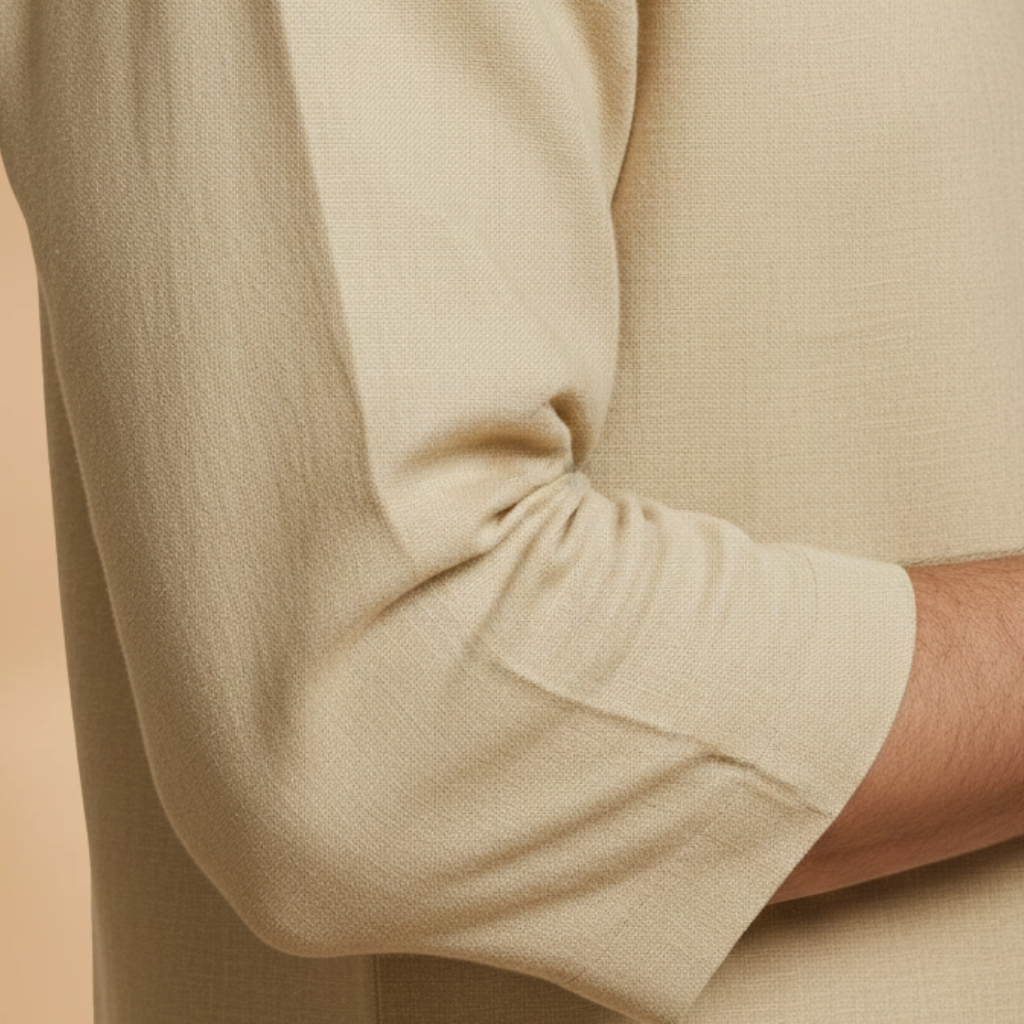 Men's Oversized Relaxed Fit V-Neck Shirt 3/4 Sleeve