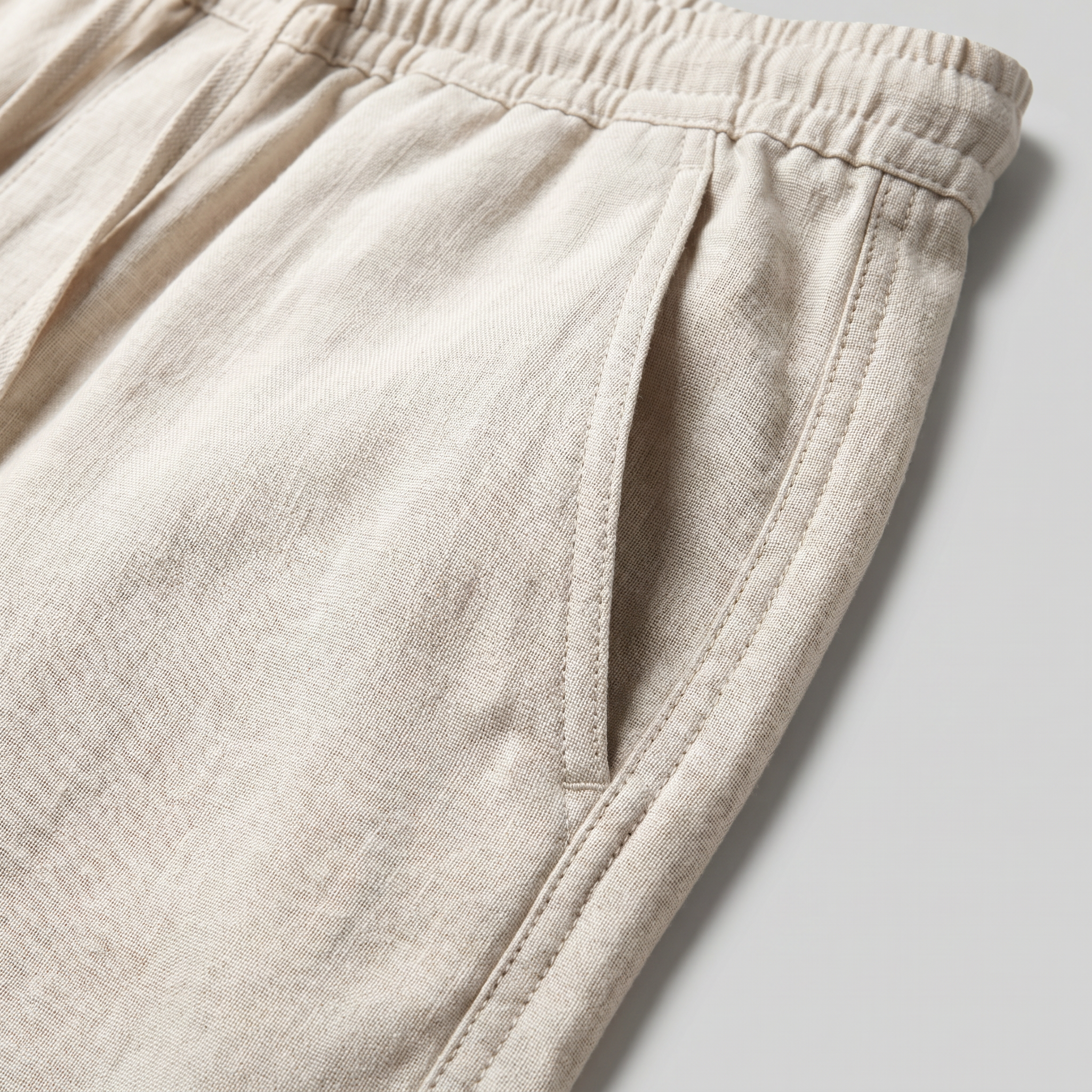 Men's Wide Leg Linen Trousers Elasticated Waist Summer
