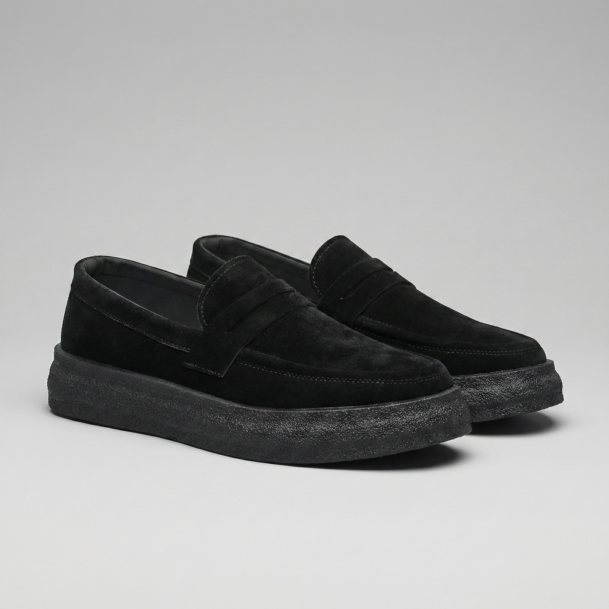 Men's Suede Thick Sole Casual Penny Loafers