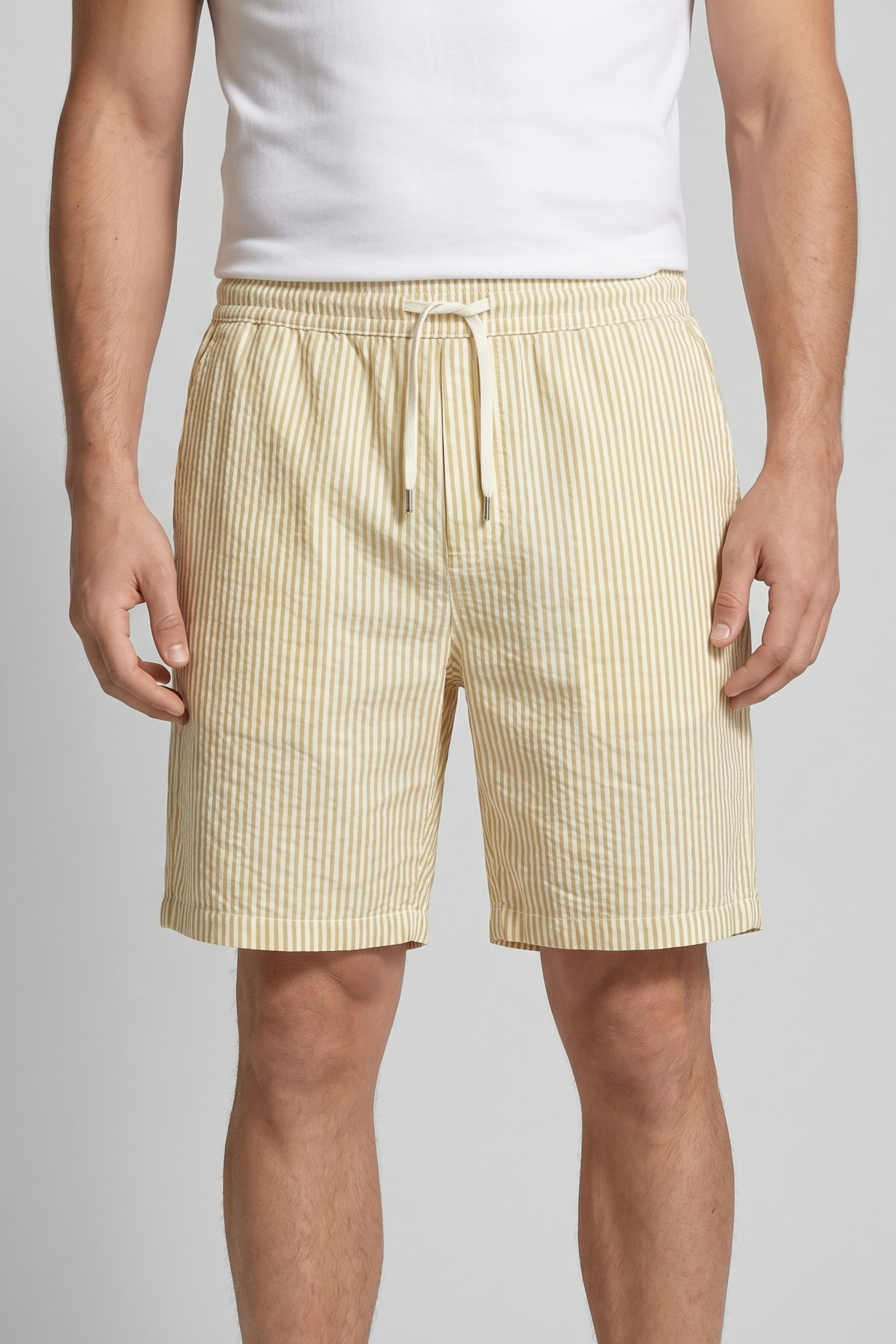 Men's Striped Drawstring Casual Shorts Summer