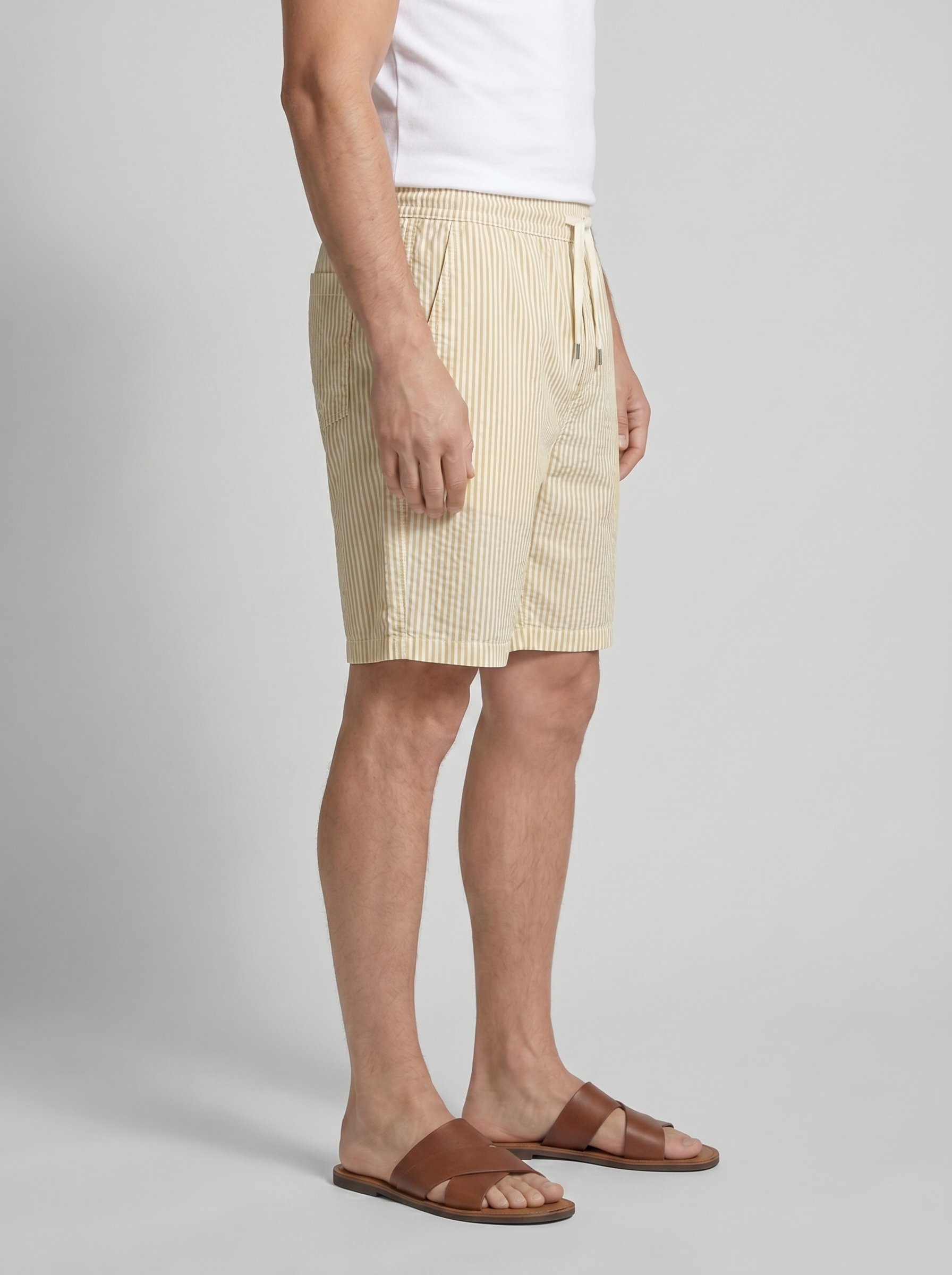 Men's Striped Drawstring Casual Shorts Summer