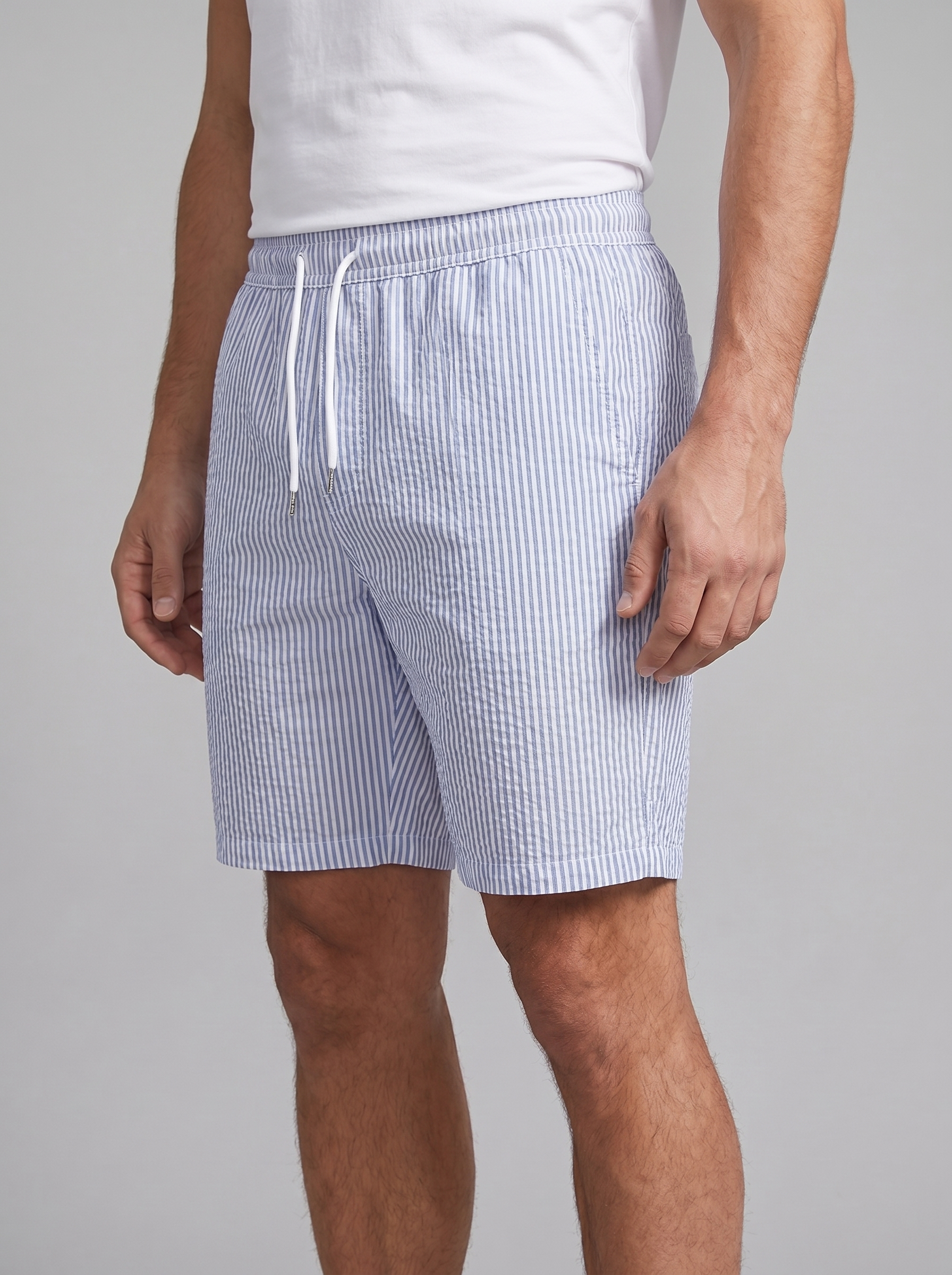 Men's Striped Drawstring Casual Shorts Summer
