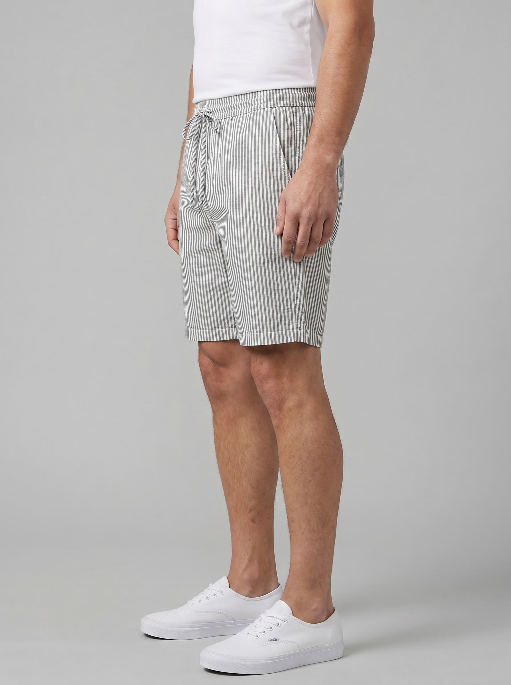 Men's Striped Drawstring Casual Shorts Summer