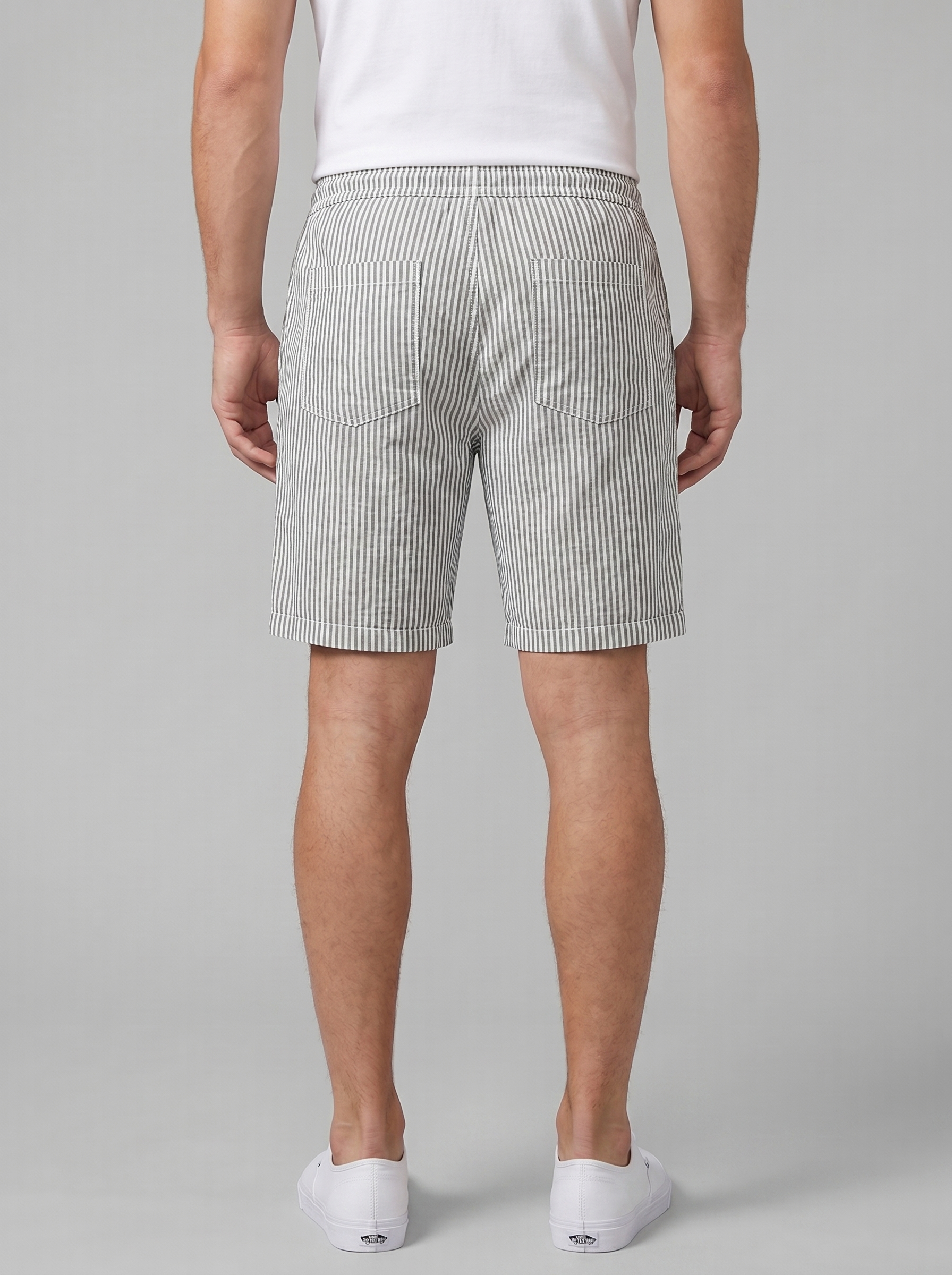 Men's Striped Drawstring Casual Shorts Summer
