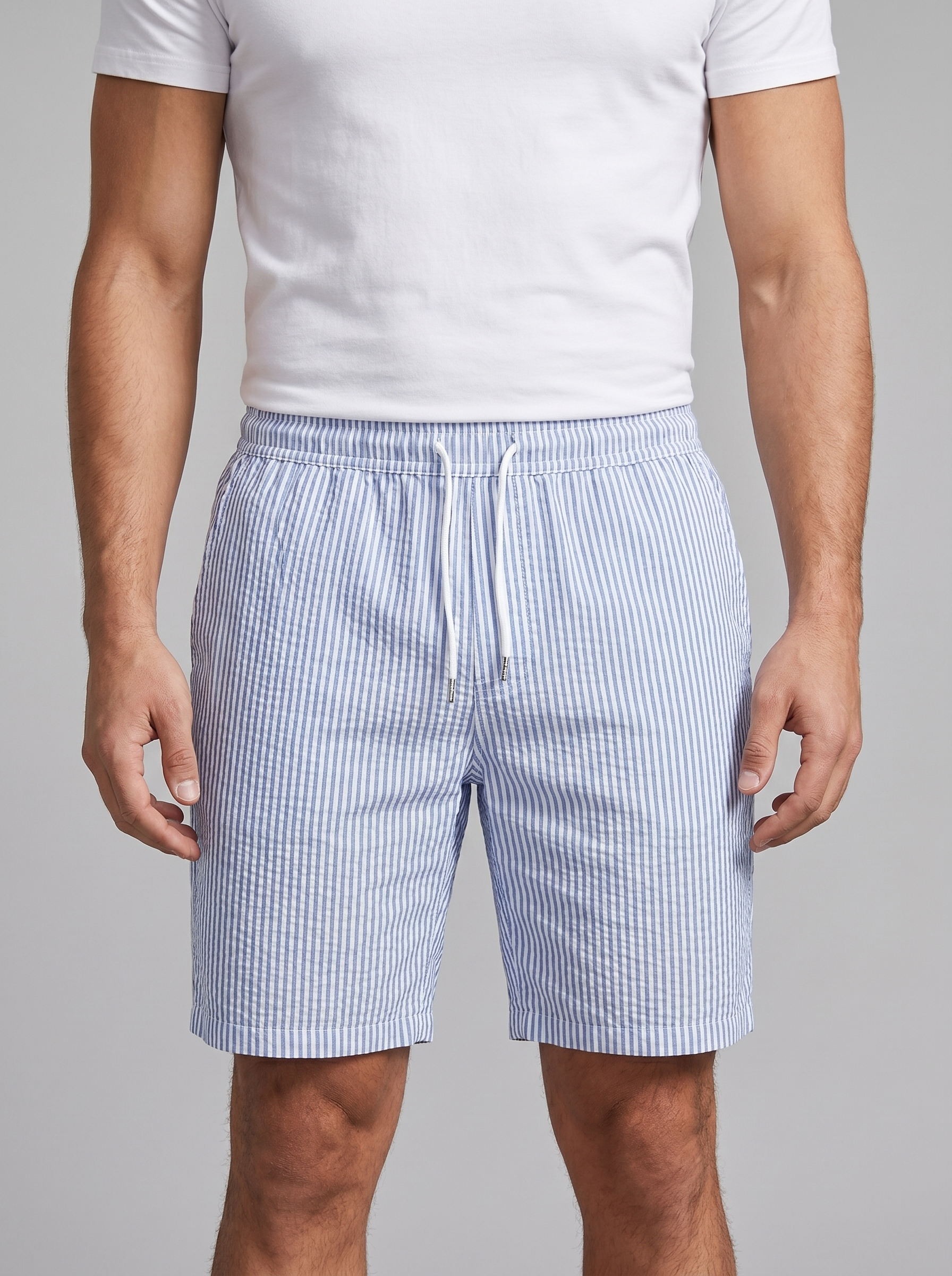 Men's Striped Drawstring Casual Shorts Summer