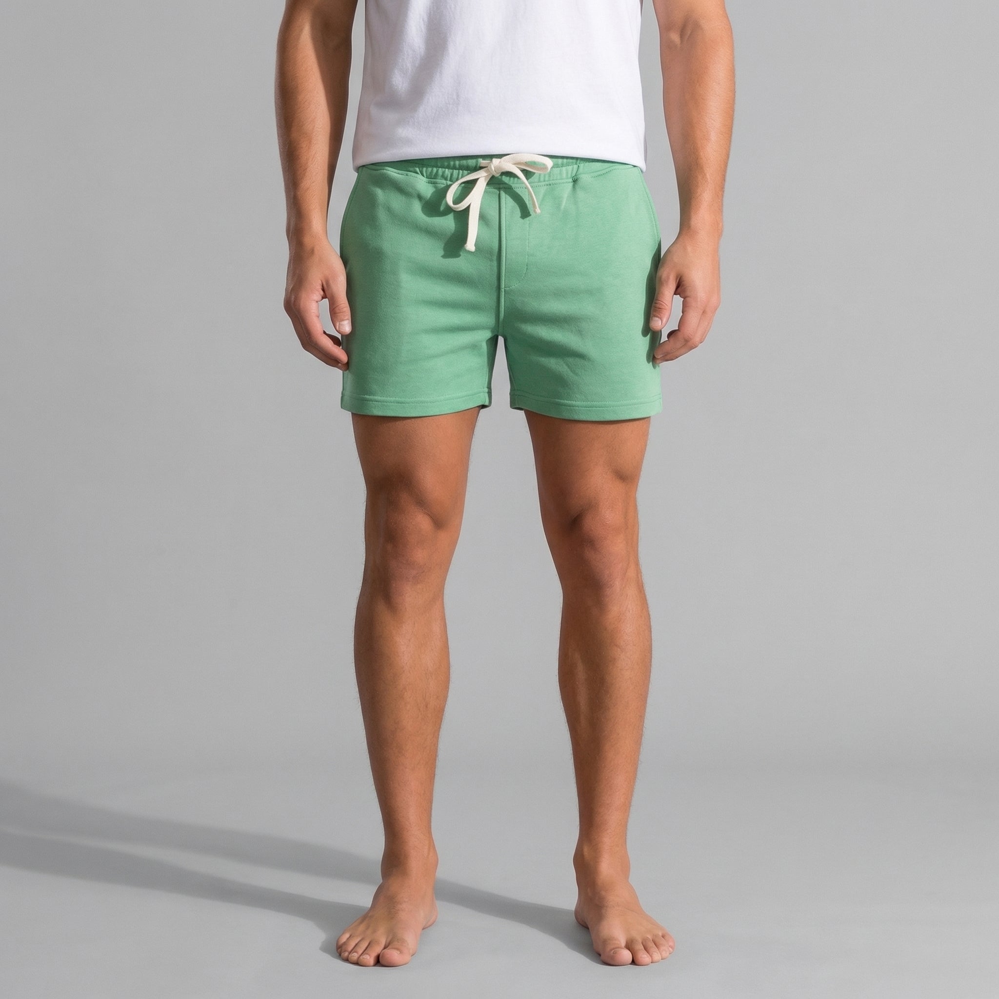 Men's Solid Colour Short Length Swim Shorts Summer Beach