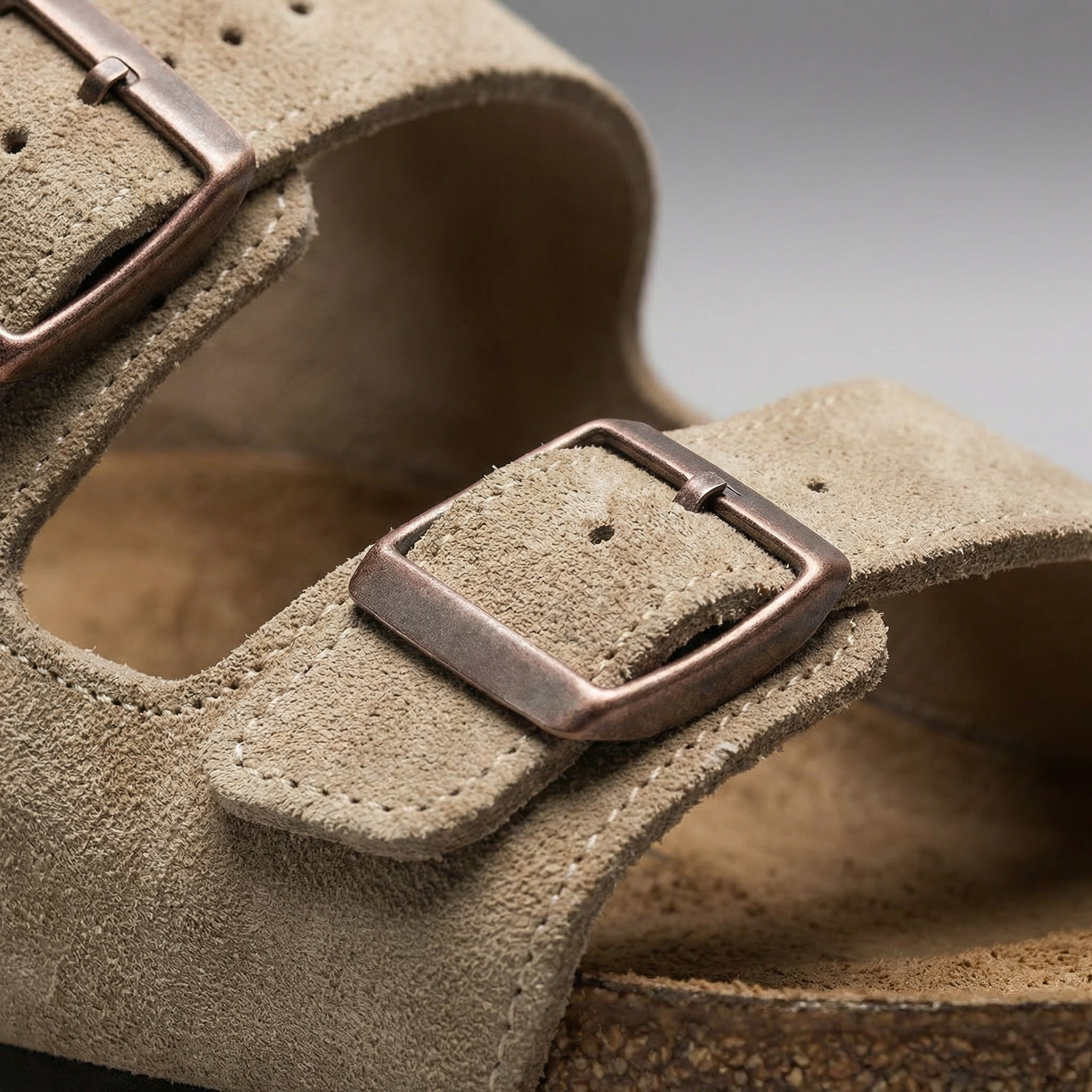 Men's Suede Double Strap Buckle Sandals Summer